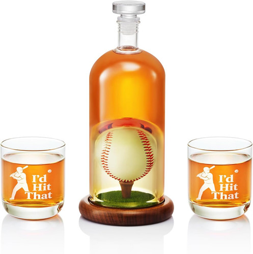 Baseball whiskey decanter - whiskey, set