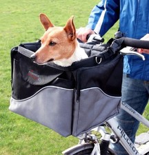 Dog Carry Bag Bicycle Basket/Dog Carrier Friends on Tour Black/Grey