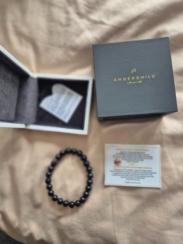 Amber smile bracelet - amber, (natural