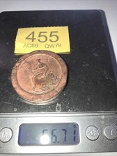 1797 Cartwheel George III Copper 2 Penny Coin, 55 grams   : Lot 455: See Photos