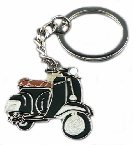Metal enamel scooter keyring - &,
