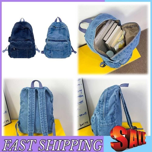 Women vintage denim backpack - women,