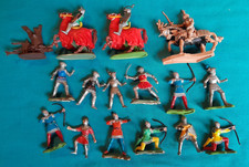 VINTAGE BRITAINS PLASTIC KNIGHTS OF YORE + ARCHERS + TREE + UNKNOWN