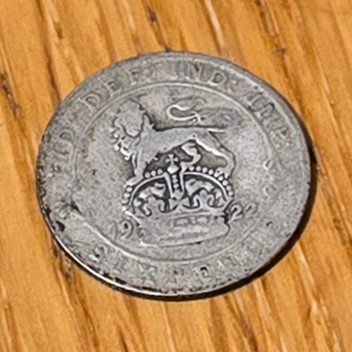 1927 king george sixpence - king,