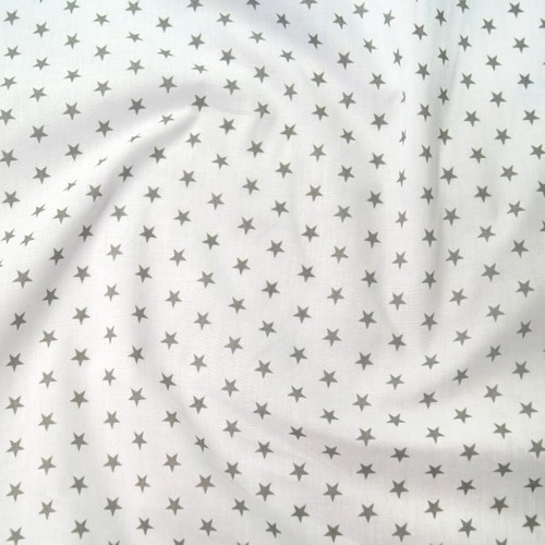 Grey star polycotton fabric - grey,