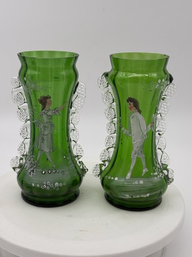 Antique pair mary gregory - mary,