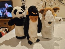 Bundle of The Puppet Company Animal Puppets Panda  Penguin  Dog vgc