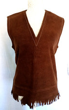 Vintage 1970s Brown Suede
