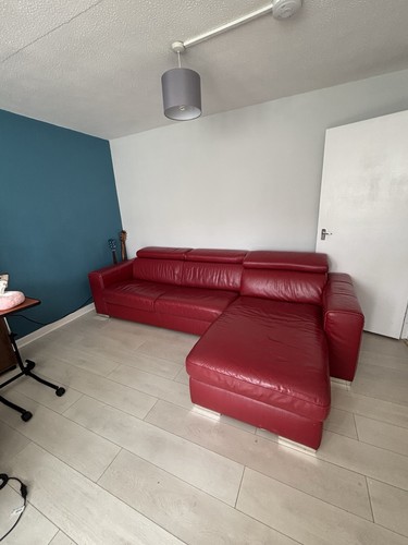 Red leather dfs - bed, l