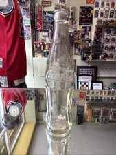 9 1/2” Tall Clear Glass Israeli Marked Coca-Cola Bottle Vintage Empty 