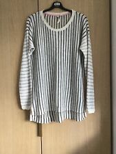 Ladies Linen/cotton Blue & White Striped Jumper Sweater White Stuff Size 12