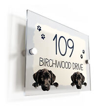 Black Labrador Dog Acrylic House Sign/Plaque - Personalised