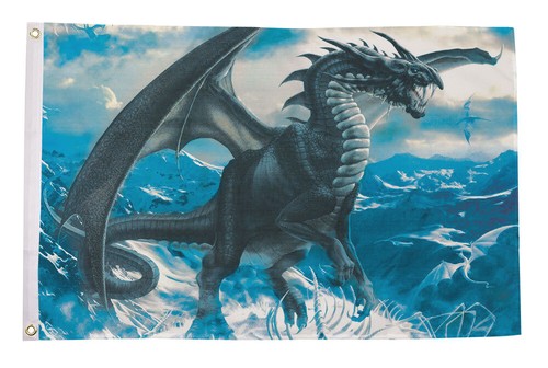 Dragon blue flag - flag, (5ft