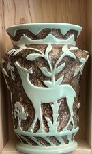 Antique Burleigh Ware Art Deco C1920’s Deer In The Forest, Vase