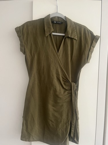 Zara khaki linen blend - khaki,