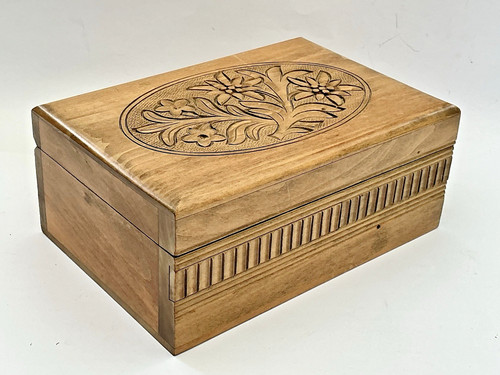 Vintage wooden box hidden lock - vintage,