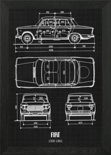 Fiat 1300 1961 Framed Wall Art