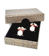 Music DRUMMERS Cufflinks Musicians Drum Kit  Silver & Rose Gold   BE009
