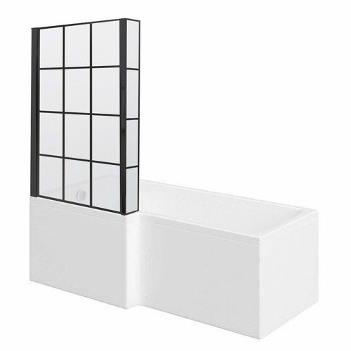 Nuie 1700mm shaped shower - l-shaped,