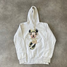 Disney Minnie Mouse Hoodie Womens Large Minnie Graphic Sweatshirt, White
