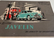 The Jowett Javelin 1 1/2 Litre Car Sales Info Brochure around 1950