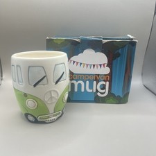 Green Puckator Camper Van Shaped Ceramic Tea Coffee Mug Collectable Cup Funky