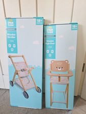 Wooden Kids Dolls Highchair &