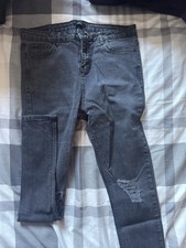 Hera London W34R Grey Distressed Skinny Jeans