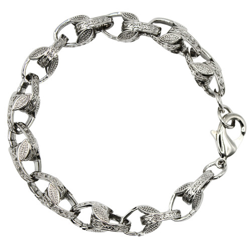 Tulip silver bracelet - 3d,