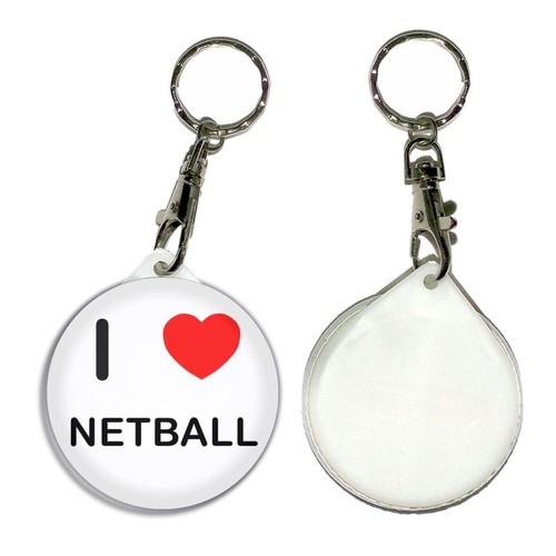 Netball love heart key ring - i,