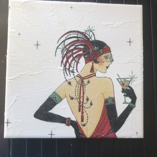 Handmade art deco lady - handmade, 15cm
