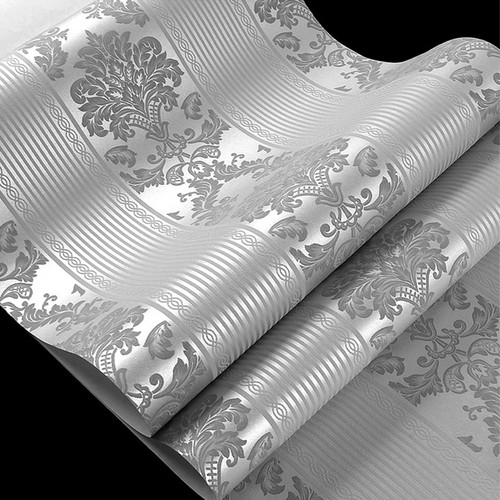 Silver grey damask wallpaper - grey,