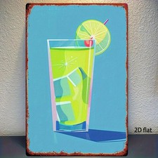 Cocktail Metal Sign Aluminum