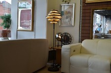  STACK Floor Lamp Standard Black Pole Gold Leaf Art Deco EX DISPLAY CLEARANCE