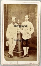 CDV CYCLIST SPORT MEN MEDALS LEAVER BLACKPOOL PENNY FARTHING BICYCLE RIDER PHOTO