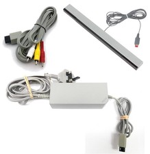 Nintendo Wii Cables: Power Supply + AV Lead Cable + Sensor Bar