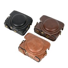 PU Leather Camera Case Bag w/