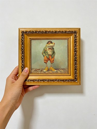Gentleman frog mini framed - gentleman,