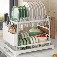 2 Tier Dish Drainer Rack With