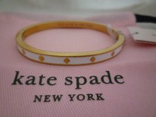 Kate Spade Spot The Spade Bracelet Bangle White Gold Dust Bag Tarnished New