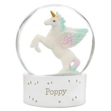 Personalised Unicorn Snow Globe Ornament Birthday Christmas Gift for Child Room