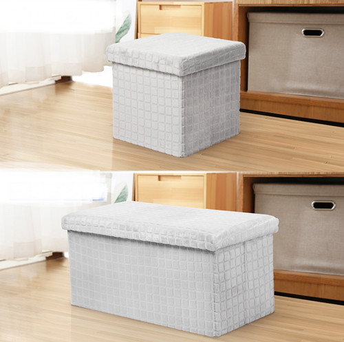 Velvet storage ottoman - velvet,