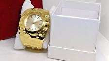 STRADA Ladies Gold Tone Wide Hinged Bangle Quartz Watch VGC & WORKING