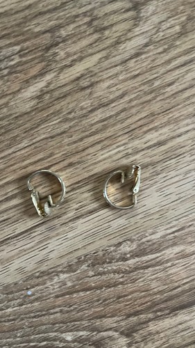 Gold tone clip - clip, earring