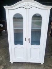 French painted glazed armoire