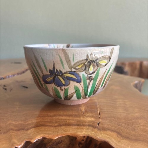 Japanese iris matcha tea - japanese, bowl