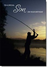 Doodlecards Son Birthday Card Fishing Silhouette