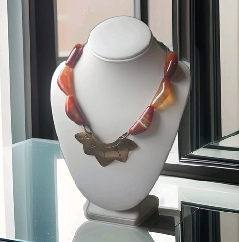 Carnelian agate necklace - carnelian,