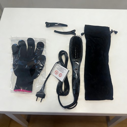 Hair straightening brush - hair, with