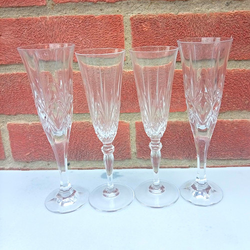 Set clear cut glass - set, 4
